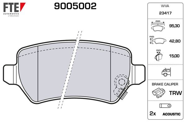 FTE 9005002 | Arka Fren Balatası Astra G 1,2I / 1,6I / 1,8I 16V 1,7Dtı / Astra H 1.6 / 1,7Cdtı 04 -