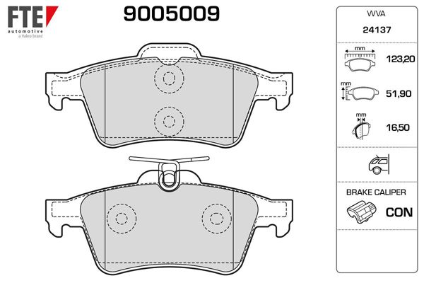 FTE 9005009 | Disk Fren Balatası (Arka) Ford (Europe) C-Max 1.0 / 1.6 / 1.6D / 2.0D 10 / 10-Ford (Europe) Focus 1.0 / 1.6 / 2.0 / 1.6D / 2.0D 01 / 11-Ford (Europe) Focus 2.0 St 07 / 12-Ford (Europe) Focus Estate / Wagon 1.0 / 1.6 / 2.0 / 1.6D / 2.0D 01 /