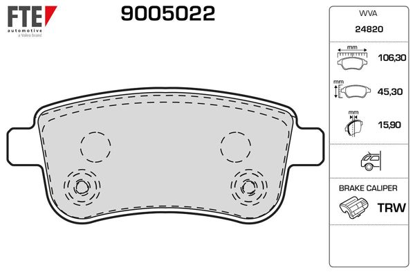 FTE 9005022 | Arka Fren Balatası Fluence 09-Megane III 09-Megane IV 15-Grand Scenic III 09-Clio V 20-Captur II 20-1.0 TCE 1.2 TCE 1.3 TCE 1.5 DCI 1.6 Sce