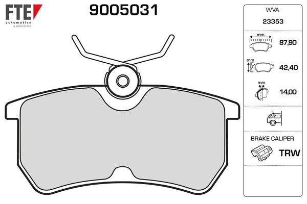 FTE 9005031 | Arka Fren Balatası Focus 98-05 Fiesta VI 1,0 / 1,5Tdcı / 1,6Tı 12 /-15