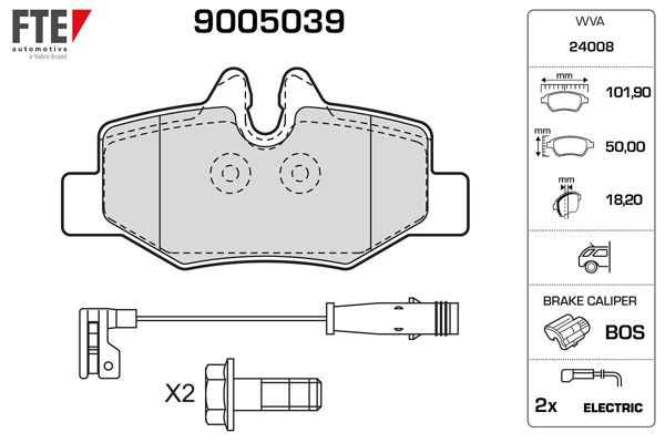 FTE 9005039 | Fren Balatası Arka Viano W639 03-Vito W639 03 -