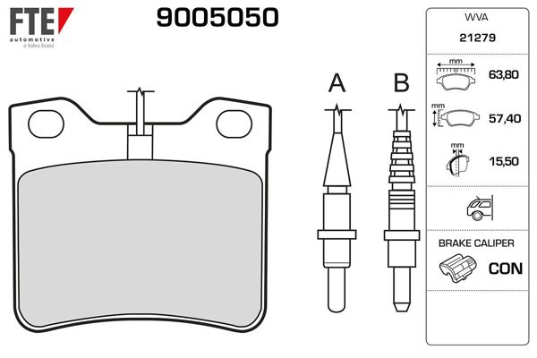 FTE 9005050 | Fren Balatası Arka V-Class 638 / 2 97-03 Vito 638 97-03 , P406 P605 P607 95-08
