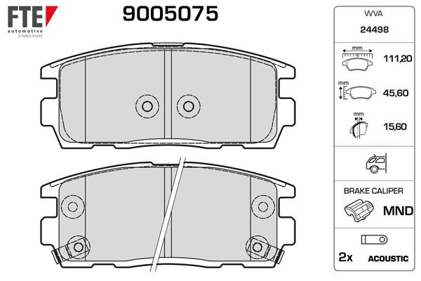 FTE 9005075 | Arka Fren Balatası Antara Captiva