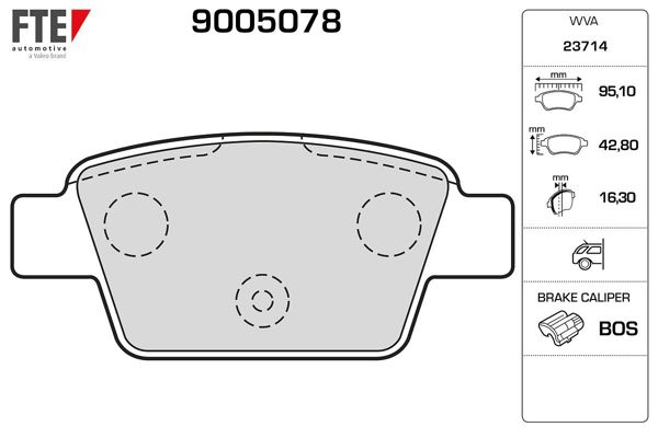 FTE 9005078 | Disk Fren Balatası (Arka) Fiat Linea (07 -) , Bravo II (07 -) , Stilo (01 -) , Lancıa Delta III (08-14) , Alfa Romeo Mıto (08 -) | 1 Adet