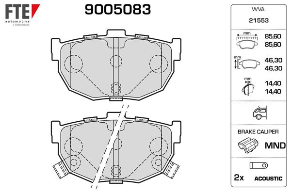 FTE 9005083 | Arka Fren Balatası Hyundai Elantra 1996-2006 Kia Cerato 2004->