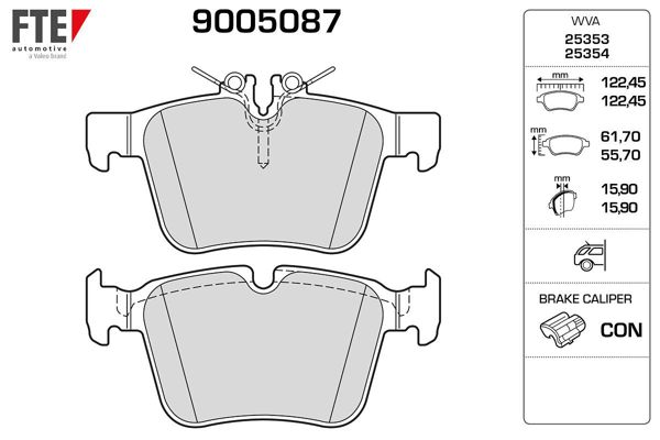 FTE 9005087 | Fren Balatası Arka C-Class W205 14-S205 14-C205 15-A205 16 -