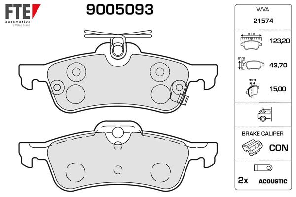 FTE 9005093 | Arka Fren Balatası Honda Civic 2012-Toyota Yaris 2010 -