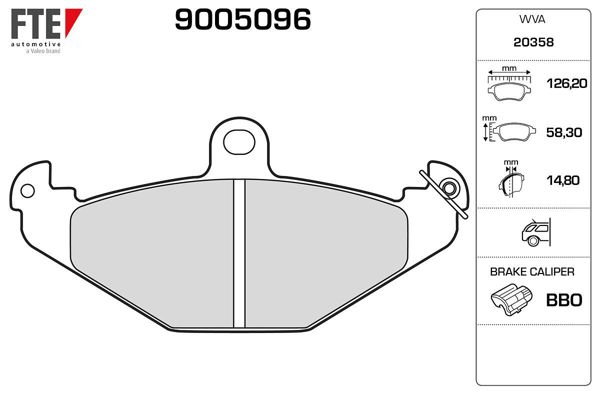 FTE 9005096 | Arka Fren Balatası Laguna Safrane / Opel Speedster