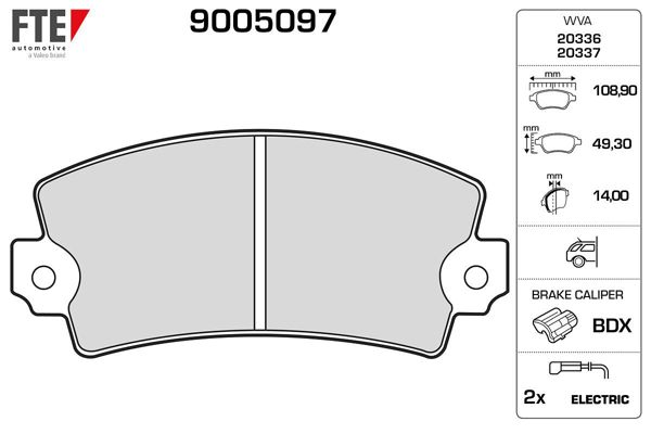 FTE 9005097 | Fren Balatası Ön