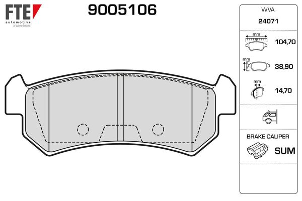 FTE 9005106 | Arka Fren Balatası Lacetti 04 07 / Nubira 03 07