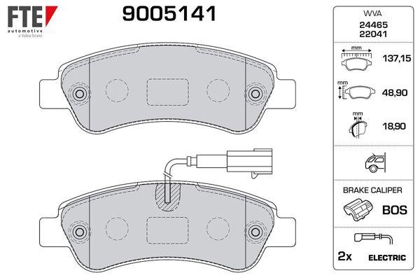 FTE 9005141 | Arka Fren Balatası Boxer III Jumper III Ducato III 12-Fişli