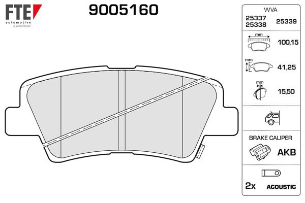 FTE 9005160 | Arka Fren Balatası Hyundai Accent Blue 11- Elantra 11- I40 11- i30 11- Optıma 11-15 Rio 11- Ceed 11- Soul 14- Sportage 16- Ssangyong Tıvolı Korando Xlv 15- Sonata 07-10 Tucson 08-10 i20 15- Tucson 2015-