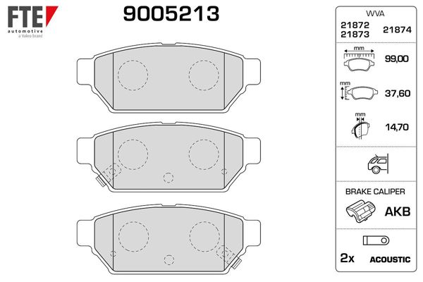 FTE 9005213 | Arka Fren Balatası Carisma 1.6 1.8 98 > 00 Carisma 00 > 06 Colt 92 > 03 Persona 96 > Wıra 00 >