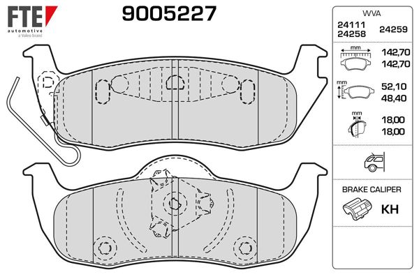 FTE 9005227 | Arka Fren Balatası Jeep Grand Cherokee III Commander
