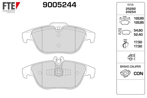 FTE 9005244 | Fren Balatası Arka X204 08-15 W204 07-14 S204 07-14 C207 11-16 A207 10-16