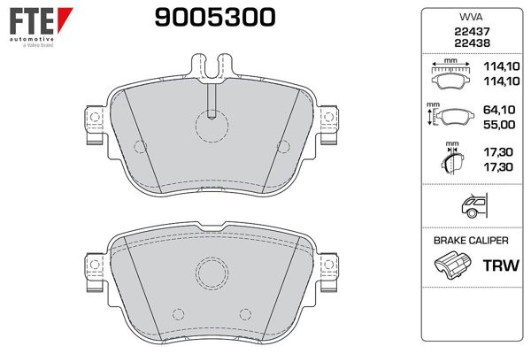 FTE 9005300 | Fren Balatası Arka C257 18-W213 16-S213 16-C238 16-A238 17 -