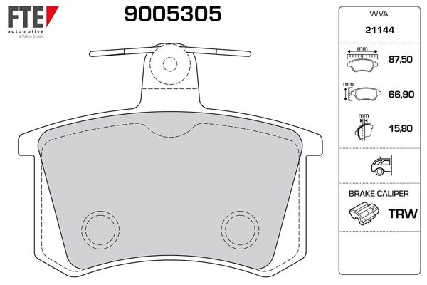 FTE 9005305 | Fren Balatası Arka Gdb1163