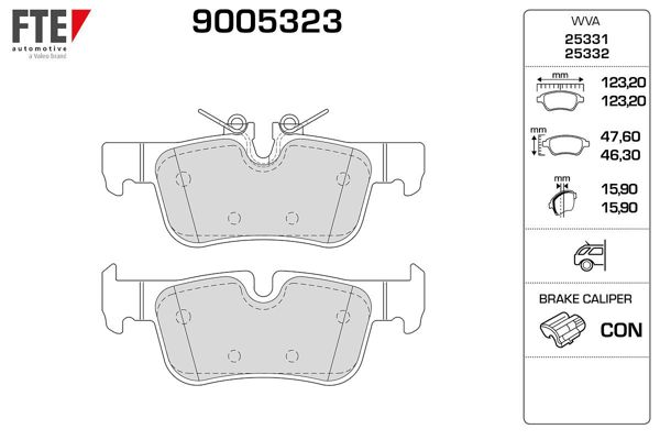 FTE 9005323 | Fren Balatası Arka BMW F45 F48 F39 Mini F60 F54