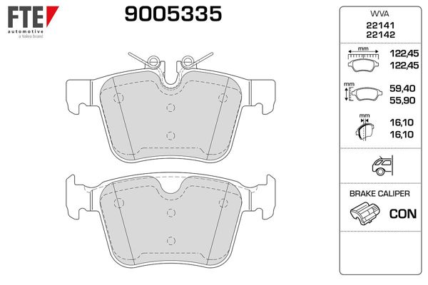FTE 9005335 | Fren Balatası Arka Evoque 12-18 Discovery Sport 15-/ Xe Range 15-Xf 16-E-Pace 17 -