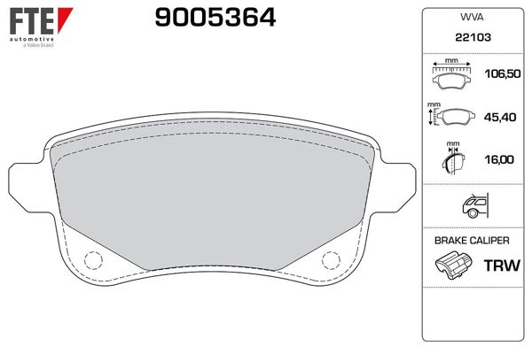 FTE 9005364 | Disk Fren Balatası (Arka) Renault Grand Scenic 1.2 01 / 13-Scenic 12 / 08 | 1 Adet
