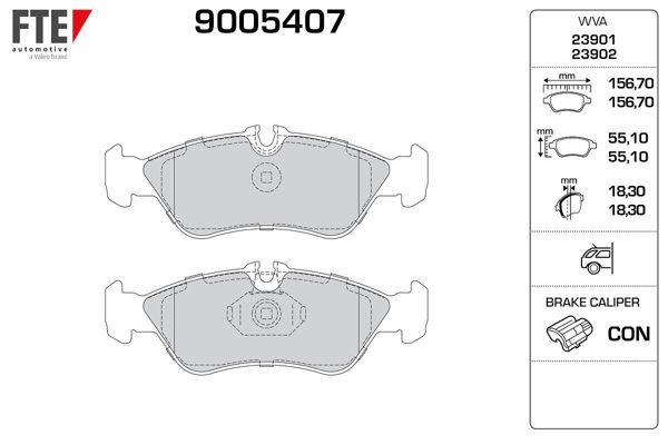 FTE 9005407 | Arka Fren Balatası Sprinter 901 902 903 904 96-06 Lt 28 35 46 96 -
