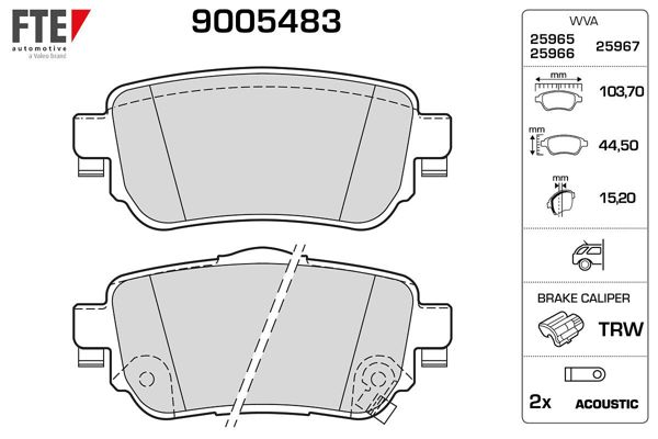 FTE 9005483 | Arka Fren Balatası Qashqai 2013-Renault Kadjar 2015 -