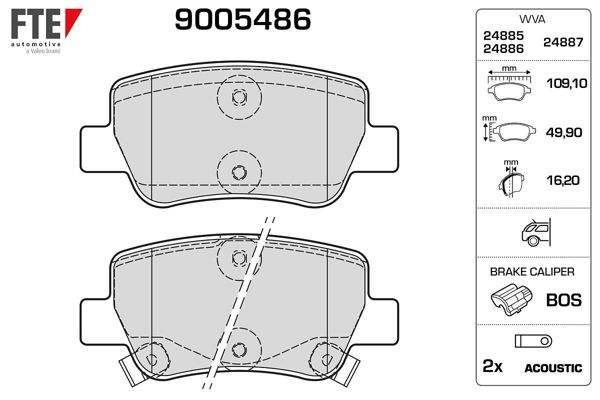 FTE 9005486 | Fren Balatası Arka Avensis 2009- Auris 1.6 D4d 2015- Rav4 2015-