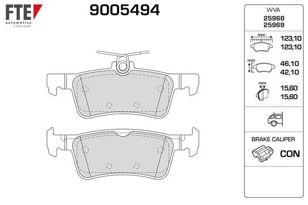 FTE 9005494 | Fren Balatası Arka 308 13 -
