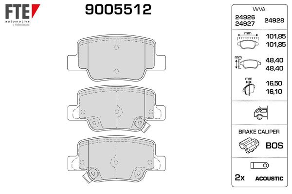 FTE 9005512 | Arka Fren Balatası Verso 09-Tum Modeller