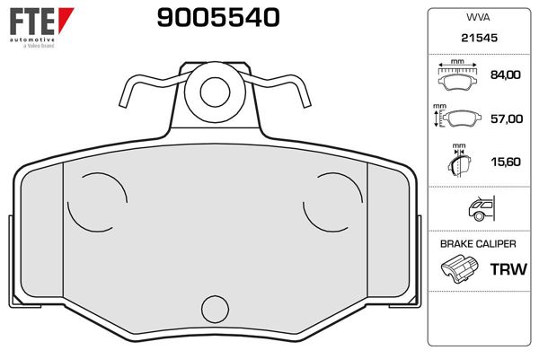 FTE 9005540 | Ön Fren Fren Balatası Nissan Almera 00-10 Primera P11 96-01 (Düz Tip)