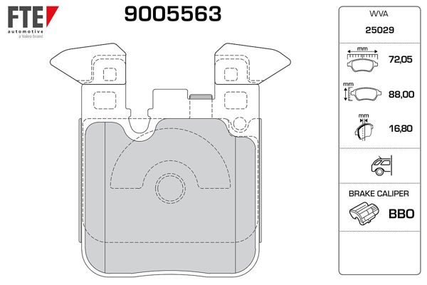 FTE 9005563 | Arka Fren Balatası BMW F30 F20 F22 F87 F23 F32 F82 M Spor