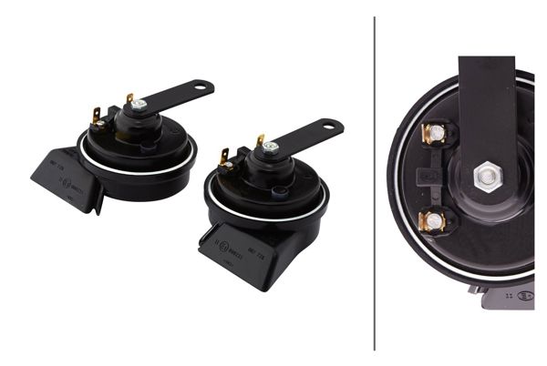 HELLA 3FH007728-831 | Korna,12V,Siyah,Elektrikli,400Hz,500Hz,110Db,Yuksek Ses,Dusuk Ses,Mercedes-Benz