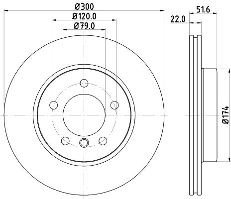HELLA PAGID 8DD355106-551 | Ön Fren Diski. E36-E46-E85. | 1 Adet