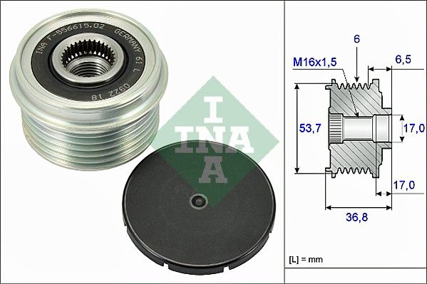 INA 535 0074 10 | Alternatör Kasnağı (53,7mm-36,8mm-17mm)