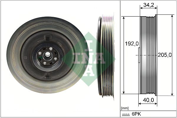 INA 544050410 | Krank Kasnağı Volvo S60 / S80 / S90 / V40 / V60 / V70 / V90 / Xc40 / Xc60 / Xc70 2.0