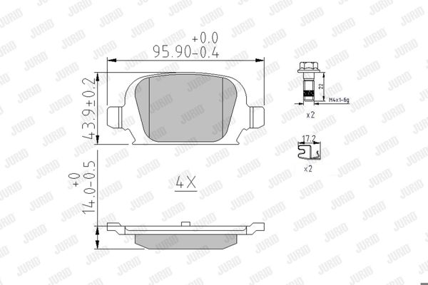 JURID 573009J | Fren Balatası Opel Corsa C / Tigra B (Disk Tipi) Arka