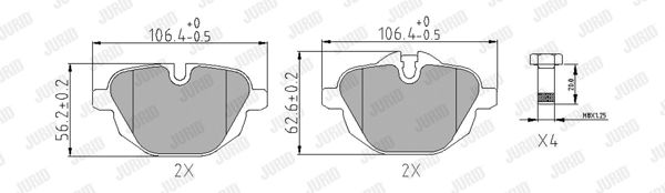 JURID 573352J | Fren Balatası F-10 / 25 Arka G-11 / 12 / 30