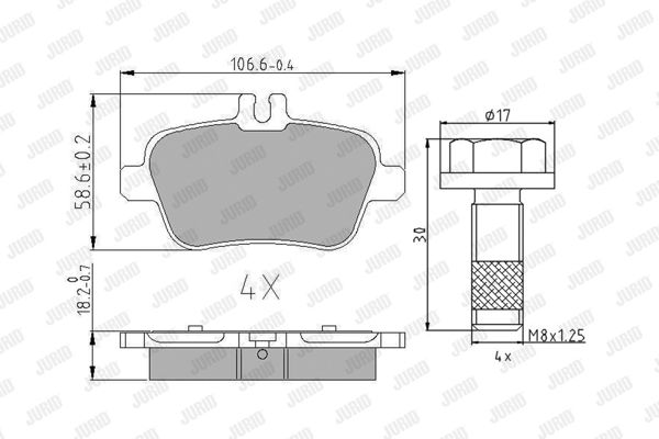JURID 573370J | Fren Balatası 117 / 156 / 176 / 246 Arka
