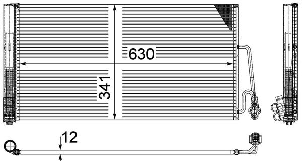 MAHLE AC590000P | Klima Radyatörü Mini R-55 / 56 / 57 / 60 / 61 P.Dışı