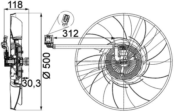 MAHLE CFF468000P | Fan Motoru 4.4V8-Tdv8 2002 >