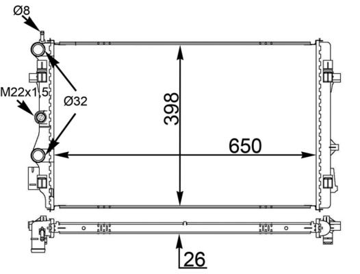 MAHLE CR1559000S | Radyatör 10-Polo.V-Fabia-Ibiza-A1 1.4 1.8Tsi
