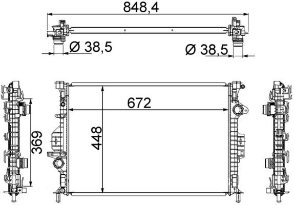 MAHLE CR1748000S | / Su Radyatörü Brazing (Ford Mondeo S.Max Galaxy Focus 2.0 TDCI) (Landrover Freelander II / 2.2 Td4-Evogue 2011 -)
