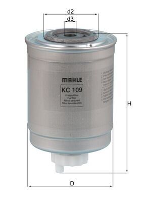 MAHLE KC109 | Yakıt Filtresi Wk850 / 2 / Kc109 / H131wk / 0986Tf0400 / 1457434400 / Cs464