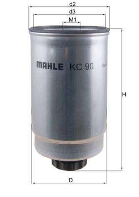 MAHLE KC90 | Yakıt Filtresi Transit Avrupa T12 T15 2,5D / 2.5 TD 83 > 00