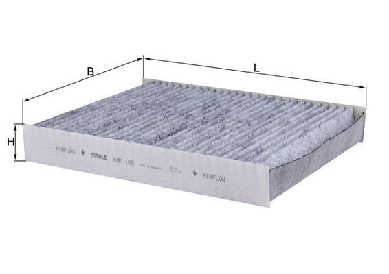 MAHLE LAK169 | Polen Filtresi Karbonlu (Ford Fiesta V 02 / 08 Fusion 02 / 12 Mazda II 1,25 / 1.4 / 1.6 / 1,4Cd 03 /)