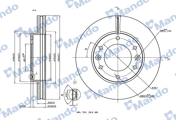 MANDO MBC030081 | Disk On (Ad) 09-Hı.H1 2.5Crdi | 2 Adet