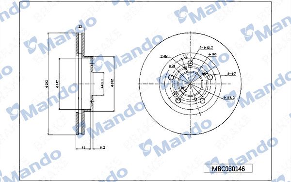 MANDO MBC030146 | Ön Fren Diski (Aynası) Havalı Honda Civic 06-12 CRV 02-06 Civic 1.6 2016- Fc Kasa (282X5)