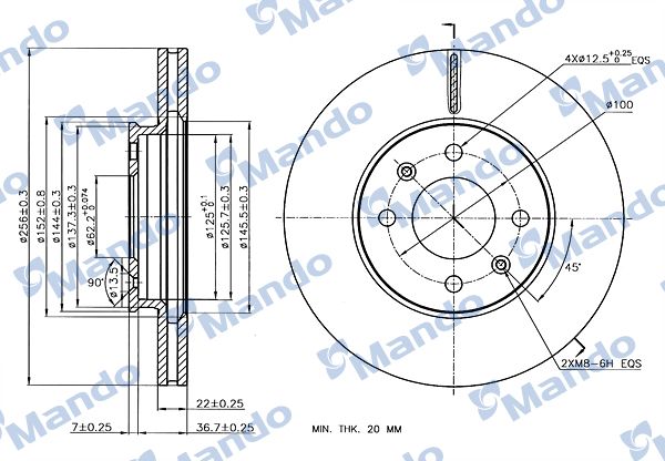 MANDO MBC030281 | Disk On 15 > i20 17 > Rio | 2 Adet