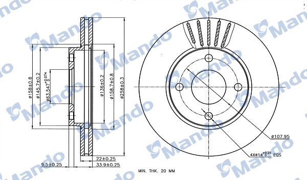 MANDO MBC035002 | Ön Fren Disk Aynası Focus I 98-04 Fusion 02-12 Ford Ka 1.6 03-08 Mazda II 1.2 / 1.4 / 1.6 03 - | 1 Adet