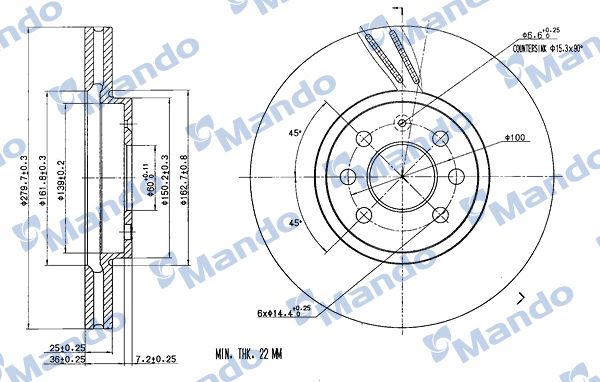 MANDO MBC035184 | Disk On (Ad) 01-Astra.H-Combo.C | 2 Adet